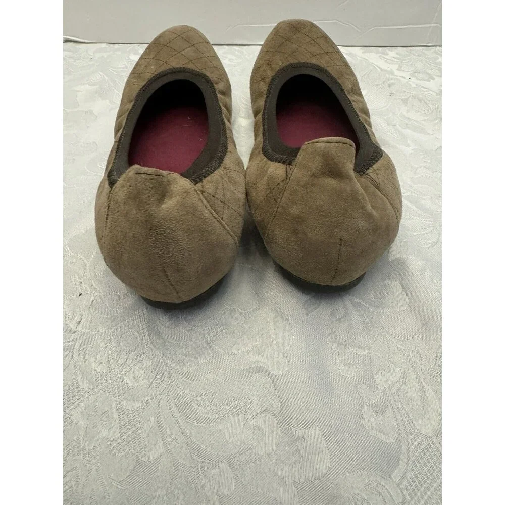 Munro Size 9M Brown Quilted Ballet Flats‎ Comfort Shoes
